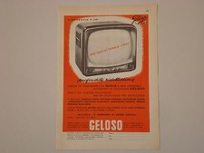 advertising Pubblicità 1959 TELEVISORE GELOSO CINESCOPIO A 110
