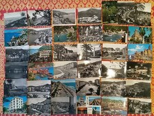 COLLEZIONE 37 CARTOLINE PAESAGGISTICHE LIGURIA FRANCOBOLLI EPOCA ANNI 1948-1970