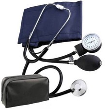 SFIGMOMANOMETRO MISURATORE PRESSIONE ANEROIDE CON STETOSCOPIO POMPA PRESSIONE