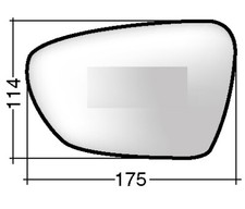 VETRO SPECCHIO RETROVISORE SX