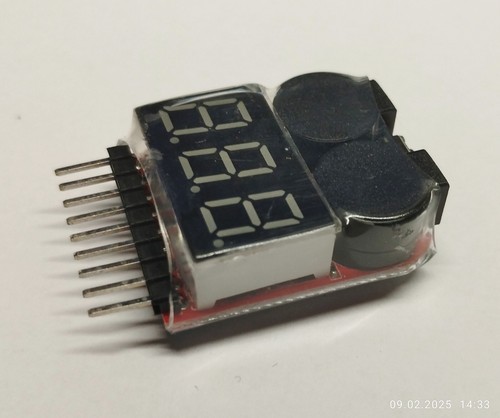 Lipo tester warner - buzzer, 1s