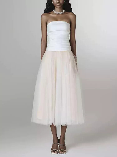 Vestito bianco midi - bianco,