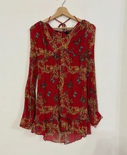 THE KOOPLES Vestito abito rosso fantasia farfalle Tg XXS Seta