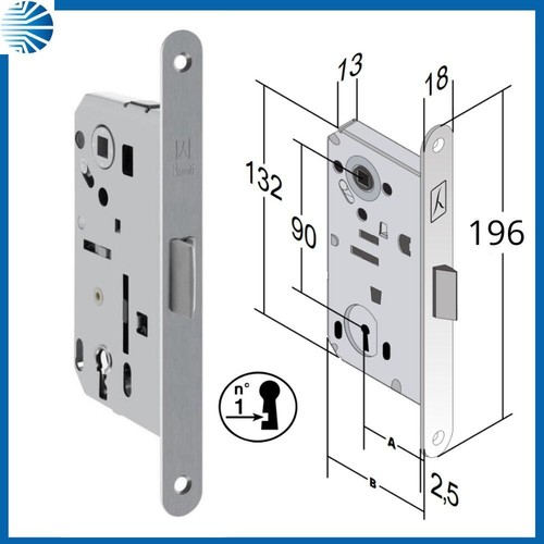 Serratura per porta interna - , in