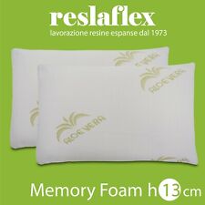 COPPIA CUSCINI MEMORY FOAM SFODERABILI ALOE VERA ALTI 13 CM