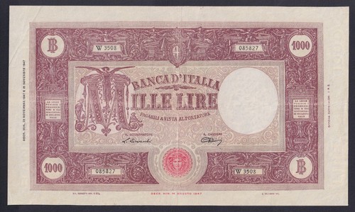 Italy 1000 lire banknote - 1000, large