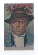 Cartolina Originale illustr. Basilio Cascella 3. Serie ABRUZZO Un Devoto