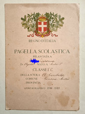 Pagella Fascismo Genova Sestri Scuola Anita Garibaldi Educazione Fascista 1926