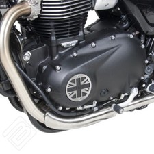 BARRACUDA COPPIA KIT COPRI CARTER SIMBOLO CROCE ALLUMINIO TRIUMPH STREET TWIN