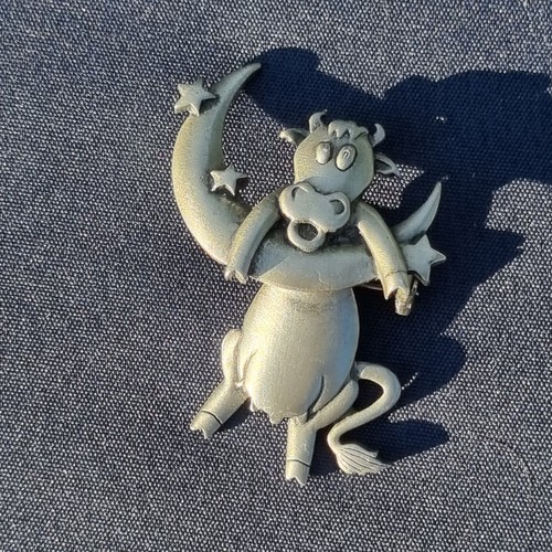 Spilla mucca peltro - mucca, in