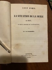 BORBONI COLPO D'OCCHIO SULLA SITUAZIONE DELLA SICILIA NEL 1847 GINEVRA 1850 RARO
