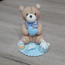 BOMBONIERA TOPPER ORSO CUORE PER TORTA PERSONALIZZATO REALIZZATO A MANO