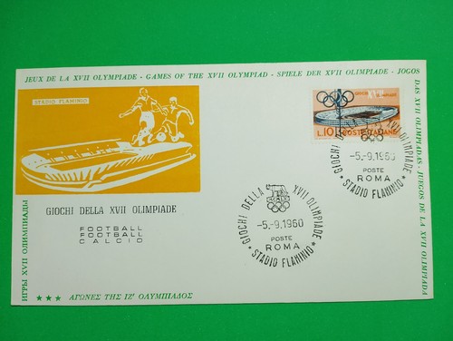 Fdc olimpiadi roma 1960 - olimpiadi, calcio