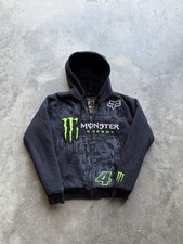 Fox Racing Monster Energy #4 Giacca Nera con Cappuccio e Zip Foderata Sherpa Uomo Large