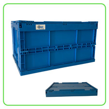 CASSETTA pieghevole e CONTENITORE in plastica con COPERCHIO grande 60 cm usata