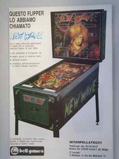 PUBBLICITA' ADVERTISING PINBALL FLIPPER NEW WAVE - NUOVA BELL - ARCADE