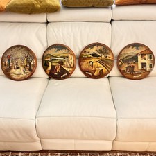 Le 4 stagioni quadri legno Woodart Rita Simonetto decorati mano vintage seasons