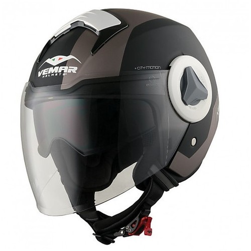 Casco moto jet doppia - doppia, visiera