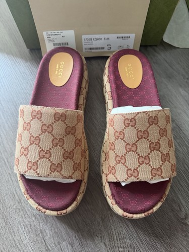 Gucci tela doppia slides - g,