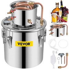 VEVOR Alambicco Distillatore 3Gal/11,4L Distillatore per Grappa in Acciaio Inox