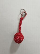Portachiavi corda palla paracord, Rosso con spia argento. Pugno di scimmia. 
