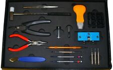 KIT ATTREZZI RIPARAZIONE MANUTENZIONE OROLOGI A VALIGIA PROFESSIONALE - 18 PEZZI