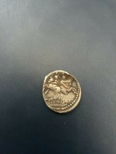 denario 136a.c AG Rep.Romana Testa di Roma,dietro Dioscuri su cavalli opposti