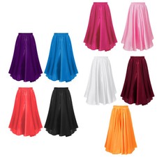 Kids Girls Skirt Spanish Dress Party Costume Belly Flamenco Half-length Summer