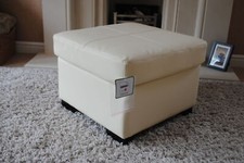 Pouf poggiapiedi in vera pelle