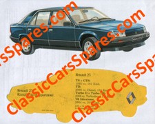 Brochure Depliant Profilo Cartoncino Renault 25 Italiano