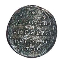HN Foligno. Pio VI (1775-1799). Baiocchi 2 e mezzo 1796 Cu gr. 13,55. RR b139