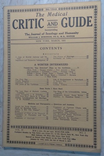 March 1931 medical critic and - 1931,