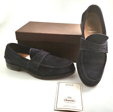 SCARPE UOMO CHURCH'S TG. 70 G ITA 41  MOCASSINO PELLE BLU SCAMOSCIATO ORIGINALI