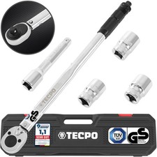 TECPO CHIAVE DINAMOMETRICA 1/2 POLLICE 40-210 Nm + CHIAVE A BUSSOLA DADI 17 19 21mm