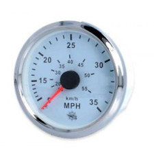 1 SPIDOMETRO PITOT 0-35 MPH BIANCO CONTAMIGLIA TACHIMETRO INDICATORE VELOCITA'