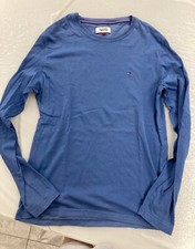TOMMY HILFIGER T-SHIRT MANICA LUNGA UOMO BLU ORIGINALE GIROCOLLO TG.M