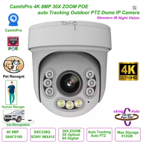 8mp wifi 30x zoom poe - 4k, auto