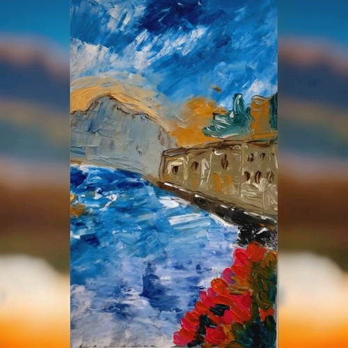 Dipinto olio originale lago - originale, di