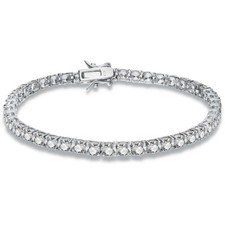 BRACCIALE TENNIS ARGENTO 925 CON BRILLANTI 2MM 16 CM UOMO DONNA