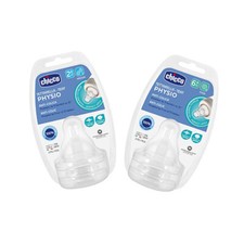 CHICCO 2 Tettarelle Perfect5 in Silicone per Biberon Anticolica Flusso a Scelta