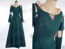 Costume cosplay Halloween donna adulta coraggiosa vestito principessa Merida!