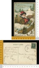 V1807] BABBO NATALE ST NICOLAS SANTA CLAUS GIOCATTOLI SU SLITTA E RENNE - Viagg.