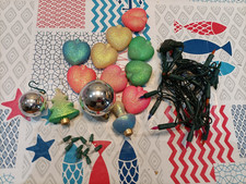 Lotto vintage  decorazioni LUCI  COLORATE di Natale natalizie PRESEPE