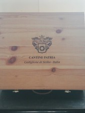 CASSA CASSETTA PORTABOTTIGLIE VINO CANTINE PATRIA CASTIGLIONE SICILIA cm.39x34
