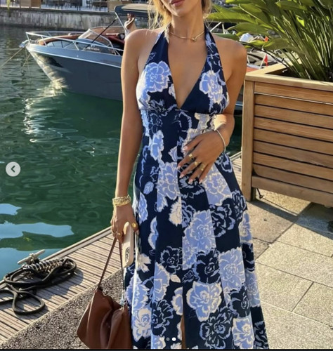 Maxi abito zara blu floreale - abito,