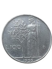 MONETA 100 LIRE MINERVA  1959