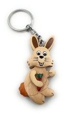 Portachiavi In Legno Fatti A Mano Con Coniglio Hoppler Klopfer E Carota