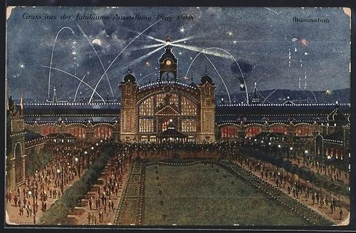 Cartolina praga esposizione - cartolina,