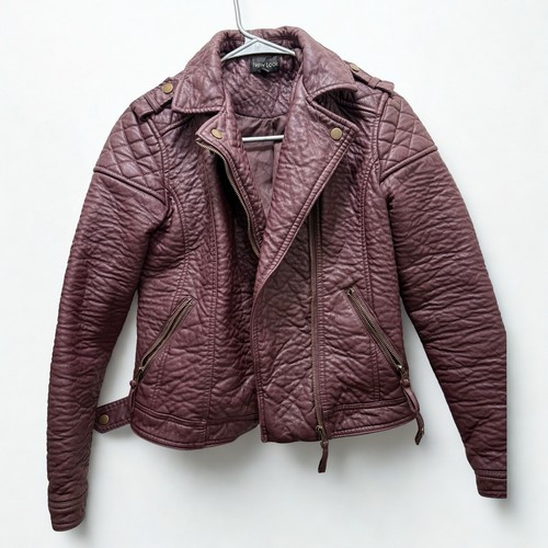 Giacca donna ecopelle bordeaux