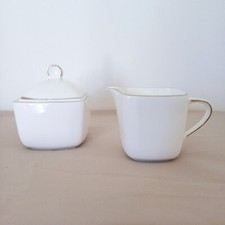 SET  LATTIERA ZUCCHERIERA CERAMICA PORCELLANA BIANCA ANDREA FONTEBASSO